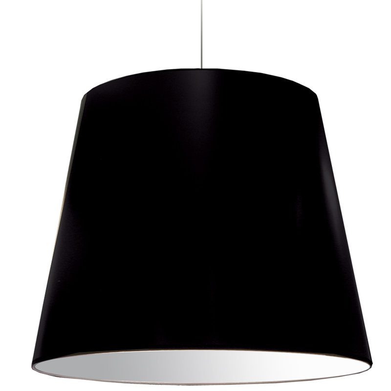 Luminaire suspendu cylindrique surdimensionné à 1 lumière, H 26 po x l 32 po x P 32 po, Noir