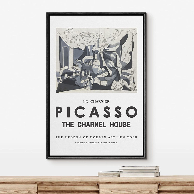 Reproduction d'art classique sur toile, "The Charnel House" par Pablo Picasso, Noir, H 24 po x l 16 po