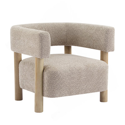 Upholstered Accent Arm Chair With Foam Cushions And Rubber Wood Legs For Comfort And Style.