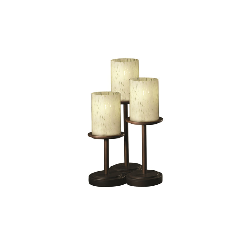Lampe de table cylindrique 16 po Casson, Amande, Bronze foncé