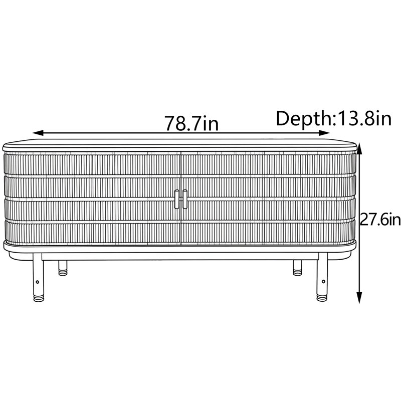 Meuble d'entrée de style Wabi Sabi, H 27,6 po x l 78,7 po x P 13,8 po