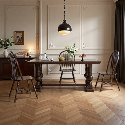 Retro and Elegant Solid Wood Dining Table Sets