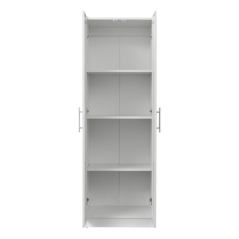 Armoire haute et armoire de cuisine avec 2 portes et 3 cloisons pour séparer 4 espaces de rangement