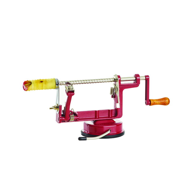 Red Wood Handle Stainless Steel Apple Multi-Peeler