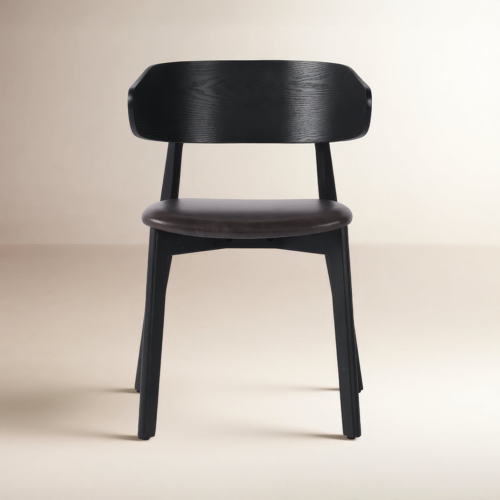 Kassel Genuine Leather Dining Chair, Black