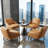 Modern Simple Yellow Faux Leather Sofa Chairs