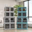 Armoire décorative, bacs de rangement empilables 32 gallons avec couvercles, 3 ensembles de rangement pliables