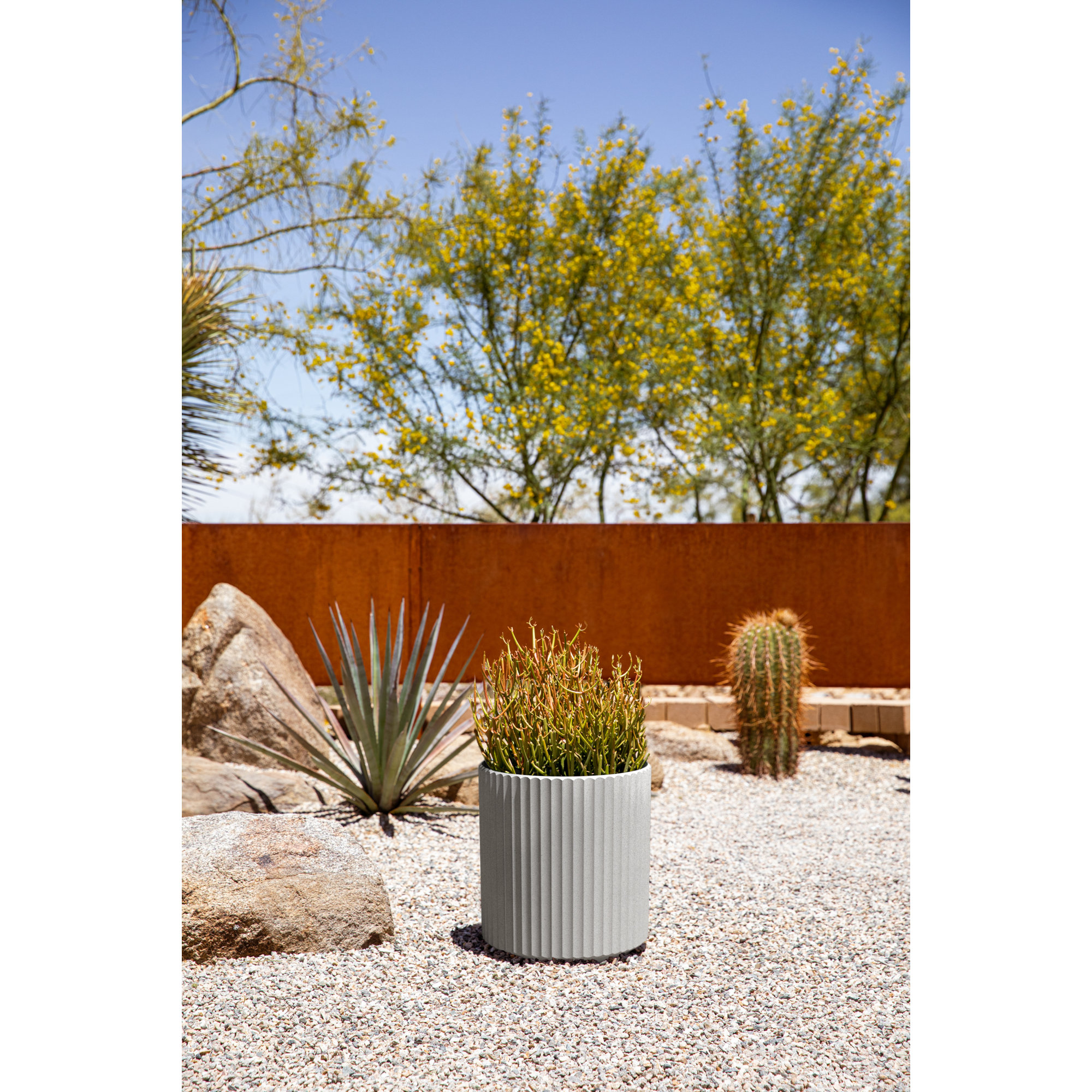 Demi Series Round Planter, Gray, 11.5" H x 10.5" W x 10.5" D, 2