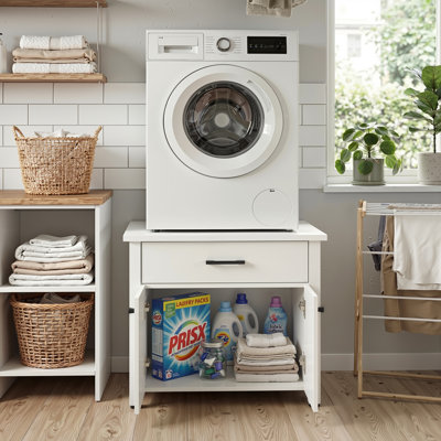 28.3"W X 28.3"D X 22.8"H Washer Pedestal With Drawer & Cabinet