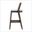 Tabouret d'intérieur en bois d'hévéa avec une finition foncée et un revêtement confortable, parfait pour les intérieurs modernes et classiques.-493505182