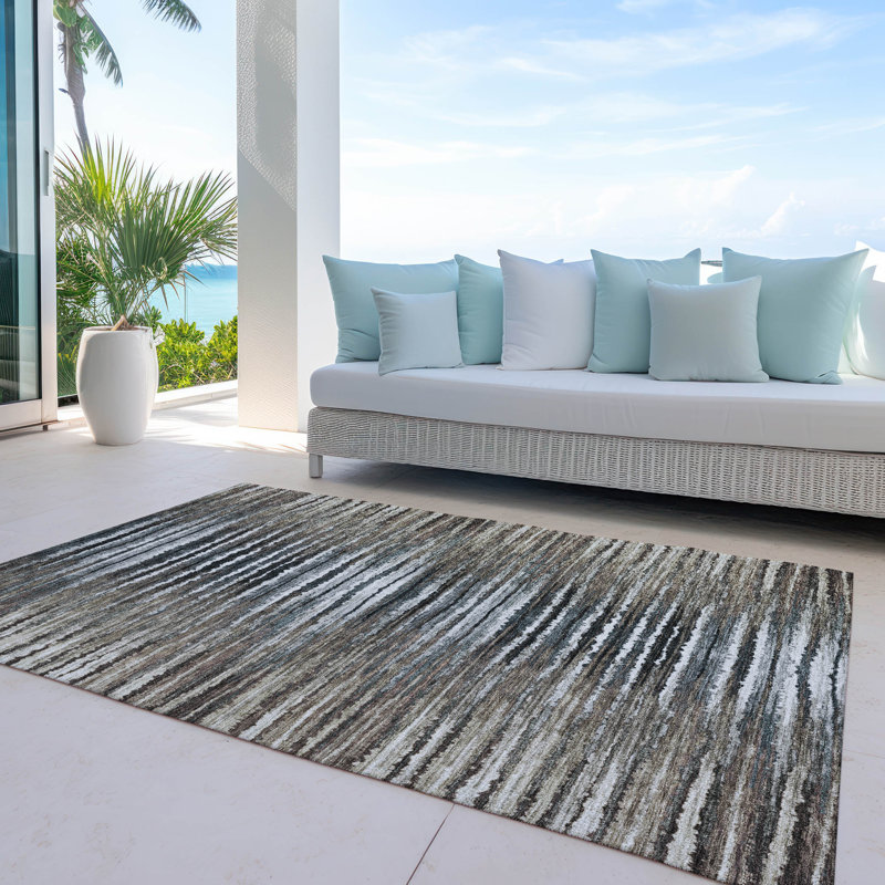 Tapis intérieur / extérieur Alfonzo avec envers antidérapant, Rectangulaire 3 pi x 5 pi