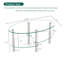 Table basse ovale transparente en verre, table moderne avec pieds en acier inoxydable, table à thé en verre à 3 couches pour le salon