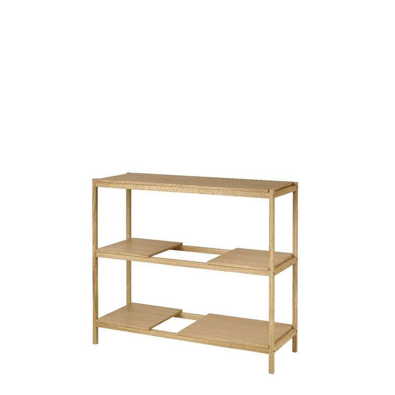 SUKOYA Bookcase, (3 Shelves) 36.3"H x 41.4"W x 15.8"D, Brown