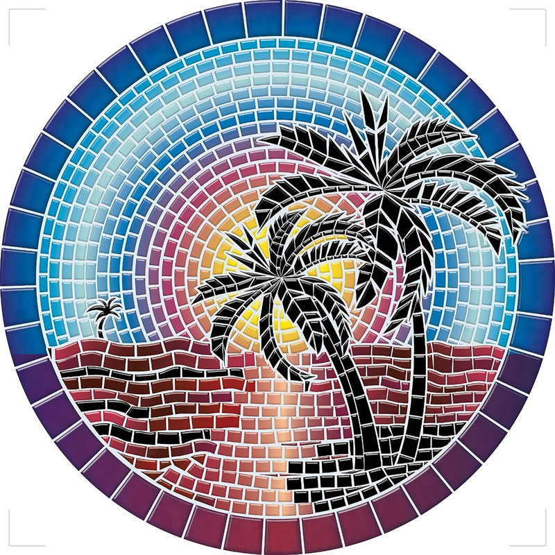Tapis décoratif pour piscine 29 po Kotryna Island Sunset