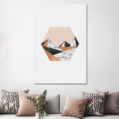 Geo Landscape Hexagon 1 Piece Wrapped Canvas Wall Art