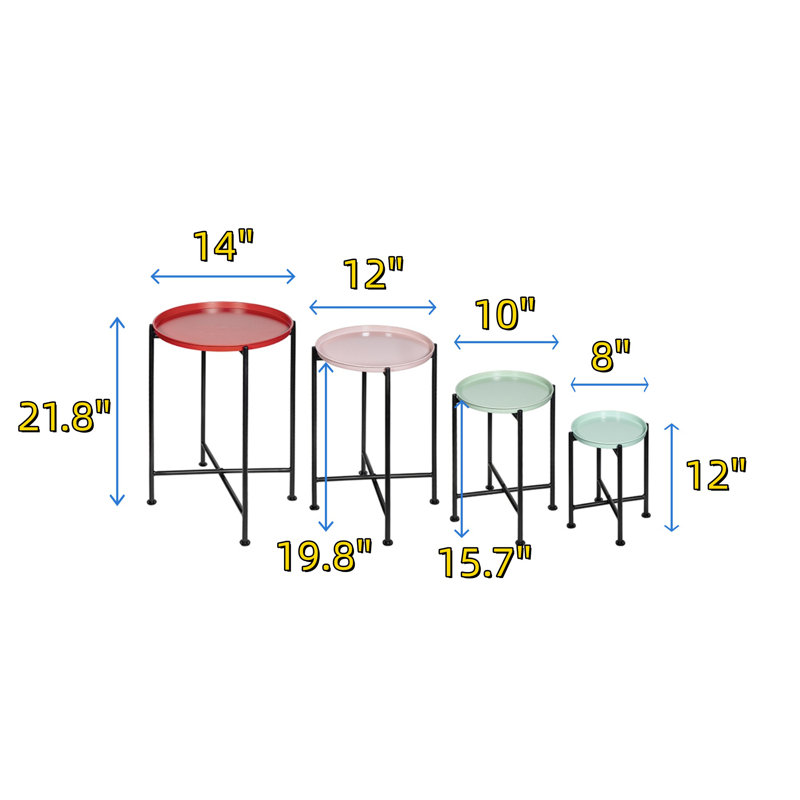 4-tier Multi-color Nesting Plant Stand
