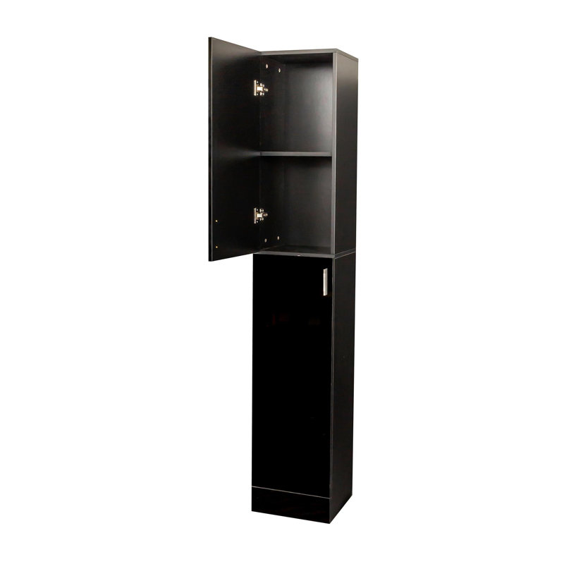 Freestanding  Cabinet With Inadjustable Shelves And Two Doors For Kitchen, Dining Room,Black, Black
