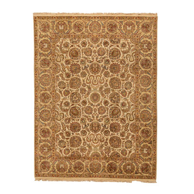 Wool Oriental Area Rug in Cream