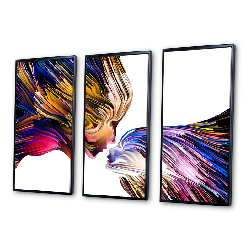 «Metaphorical Mind», ensemble d'art mural sur toile encadré contemporain, H 28 po x l 36 po, Noir