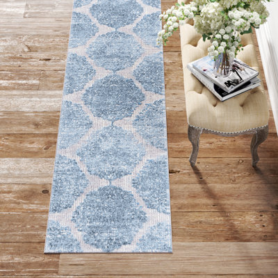 Arrabella Jessa Ikat Gray/Blue Area Rug