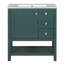Meuble-lavabo de 30 po avec lavabo en céramique. Armoire transitionnelle. Bois massif et matériau. Rangement suffisant. Assemblage requis. Capacité de tiroir de 50 lb. Meuble-lavabo à fonction de fermeture en douceur. Pour plus de durabilité.-474177119