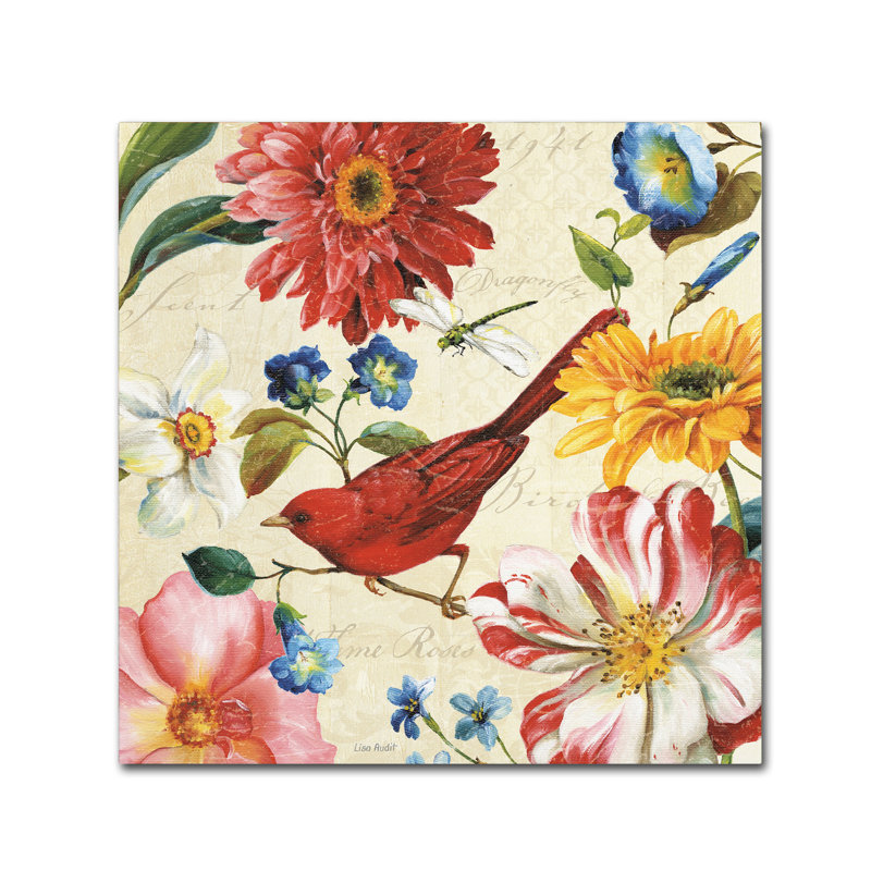 «Rainbow Garden III - Cream» par Lisa Audit, reproduction sur toile, H 18 po x l 18 po x P 2 po
