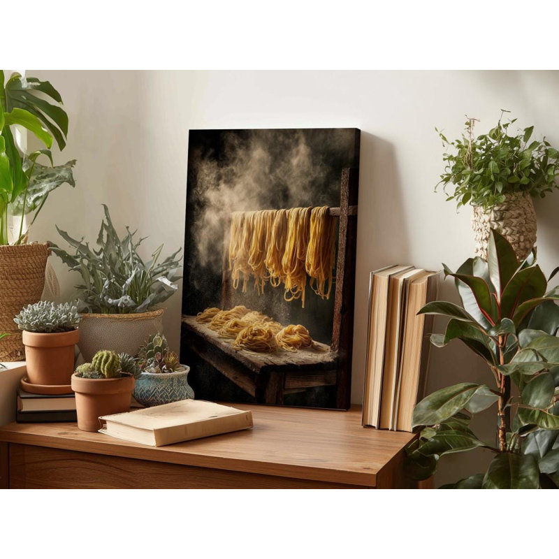 Impression sur toile de fabrication artisanale de pâtes: art mural de cuisine italienne rustique, H 24 po x l 16 po