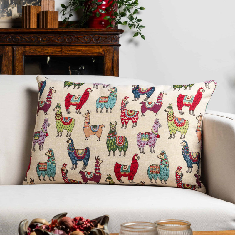 Llama Tapestry Cushion, 58x38cm, Cover only