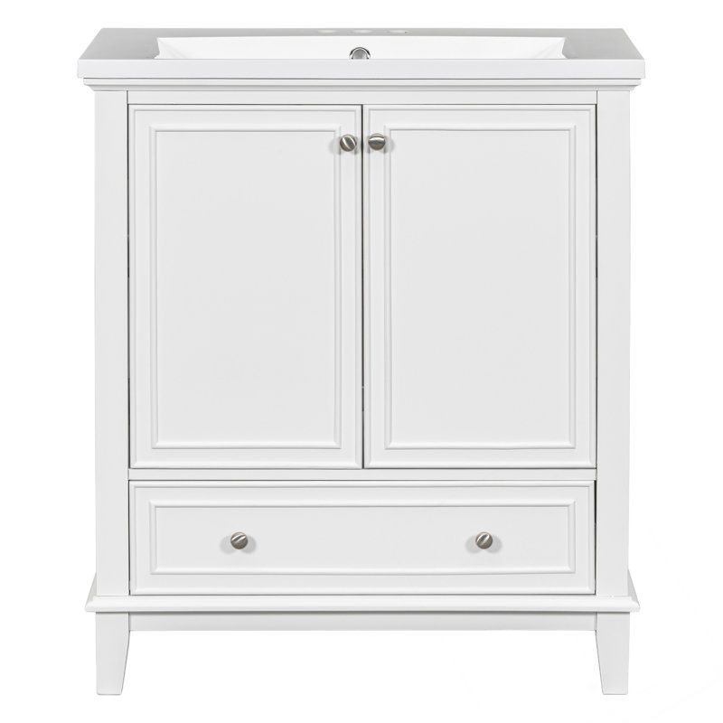 Meuble-lavabo 30 po avec lavabo, Blanc mat