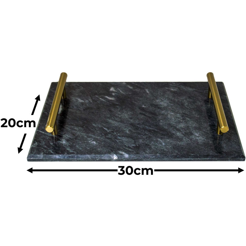 Stone Decorative Tray, Black