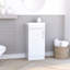 Meuble-lavabo 16 po en résine blanche, tablette intérieure, poignée en métal, panneau de particules d'armoire et porte simple 16 po
