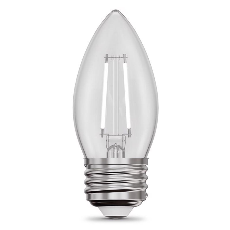 Ampoule à filament DEL blanc doux B10 E26 Feit, 2700 Kelvins, 5,5 W