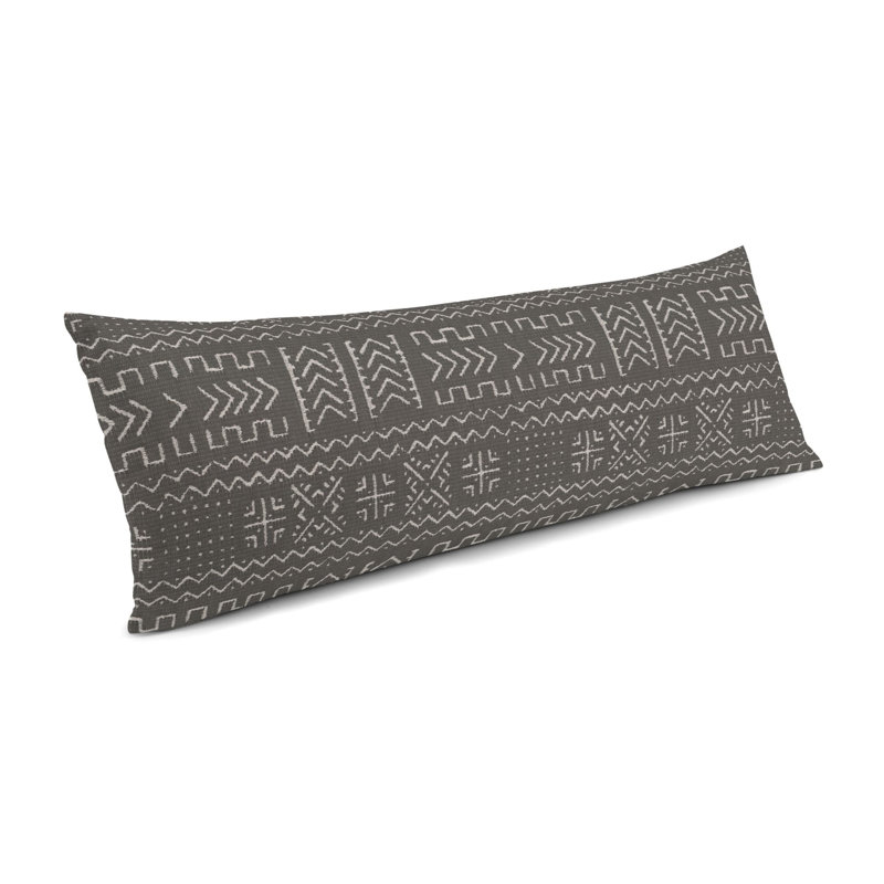 PlayTribal Lumbar Pillow Cover & Insert, 12" x 24", Charcoal