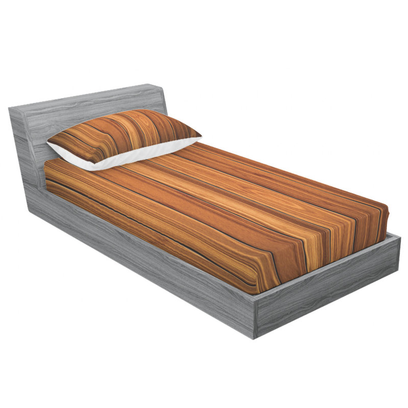 Microfiber Striped Sheet Set, Twin Sheet Set with Fitted Sheet