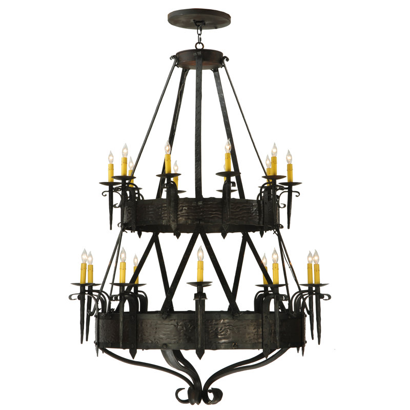 20 - Light Dimmable Tiered Chandelier
