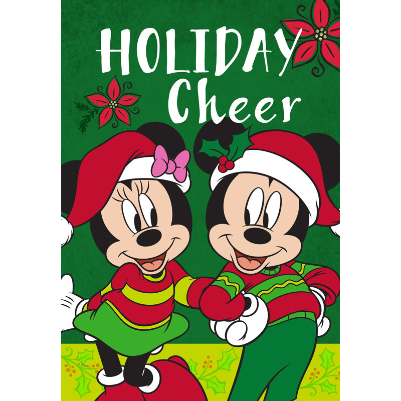 Drapeau de Noël Disney Minnie Mouse, 12,5 po x 18 po, produit sous licence officielle Disney, vendu séparément