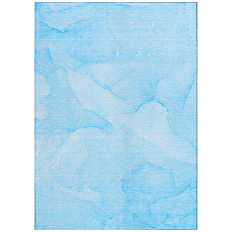 Tapis extérieur lavable antidérapant bleu 9 pi x 12 pi