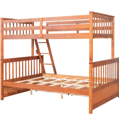 Twinfull Bunk Bed With Features, Practical, Walnut Space Bed, Guard