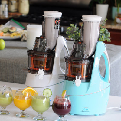 Heaven Fresh Masticating Slow Juicer with Cold Press Technology - High Yield Extraction, Ultra Quiet Operation, and Frozen Dessert Strainer - Teal