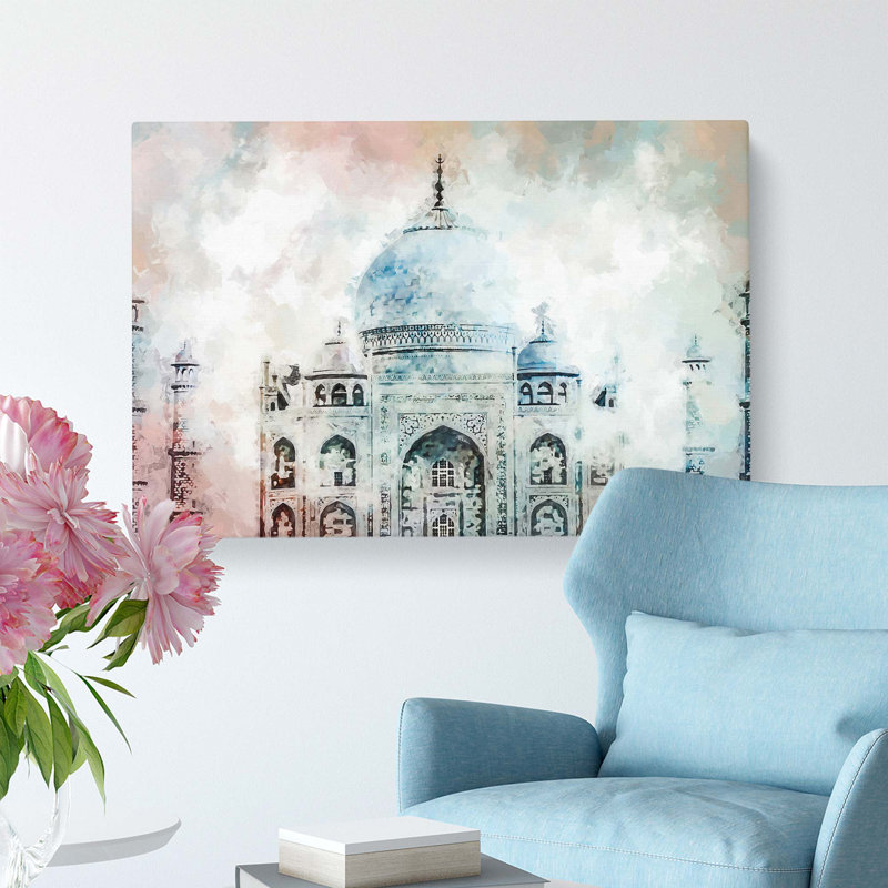 Colourful Taj Mahal In Agra India - Wrapped Canvas Painting, 76.2 cm H x 50.8 cm W