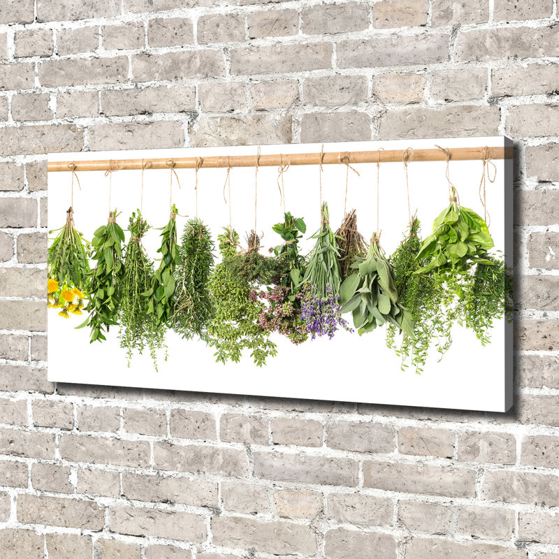 Herbs on a String 1 Piece Wrapped Canvas Wall Art