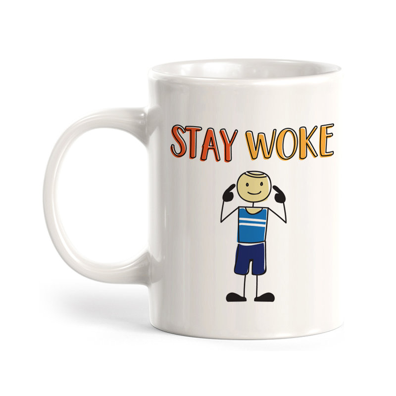 Tasse à café en plastique 11 oz Stay Stay Woke Stick People Design