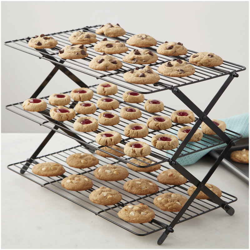 Wilton 3-Tier Black Metal Collapsible Cooling Rack