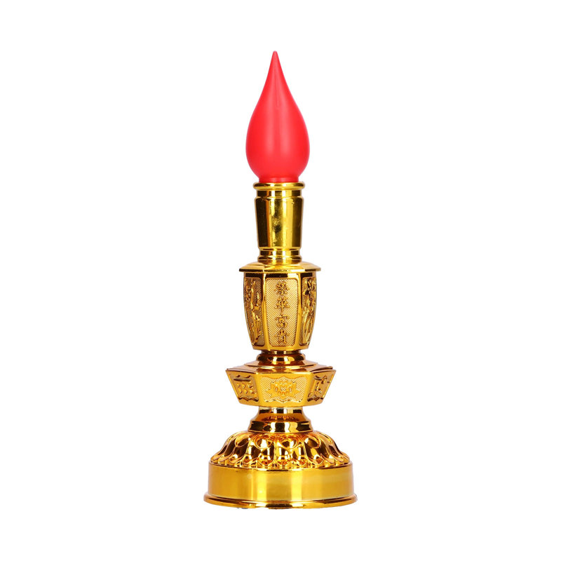 Lampe à bougie DEL basse consommation de style chinois traditionnel rétro bouddhiste, lampe décorative unique et lumineuse