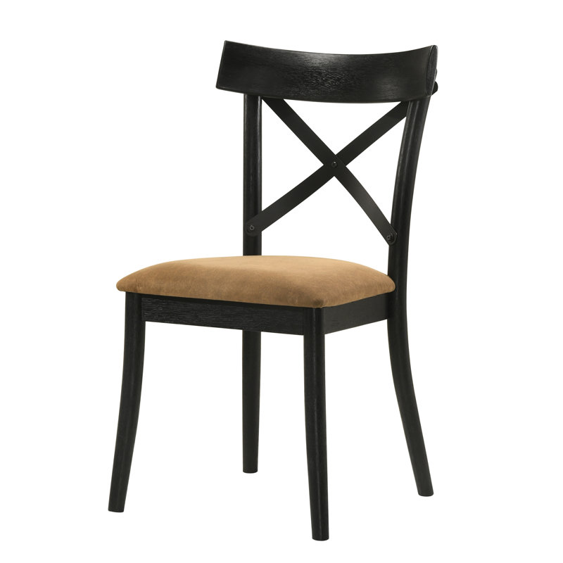 Chaise d'appoint 2 pièces, brun et noir, entièrement rembourré, revêtement beige élégant, décor de salle à manger moderne rembourré pour la détente, contemporain