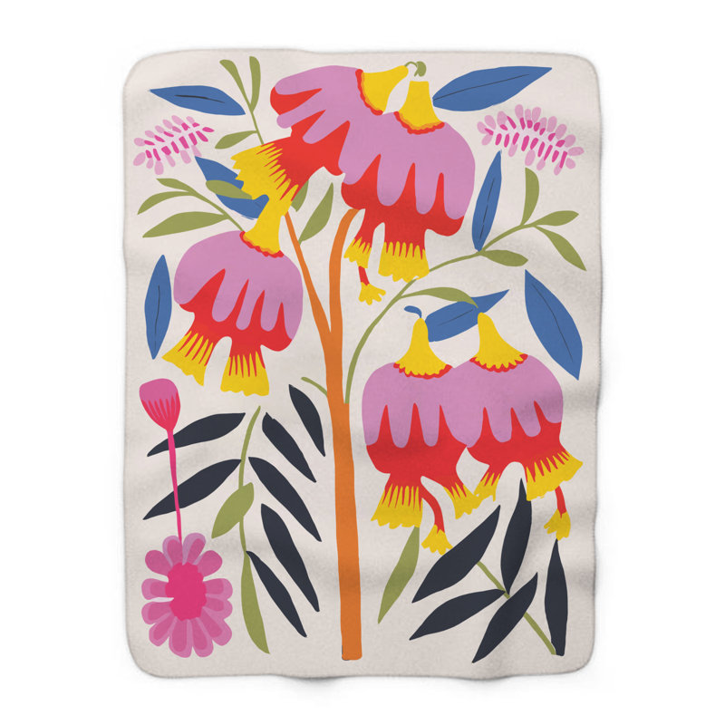 Symphonie Kaleidoscope Blossom - 1 pièce Sherpa Premium - reproduction d'art luxueuse, Lit simple