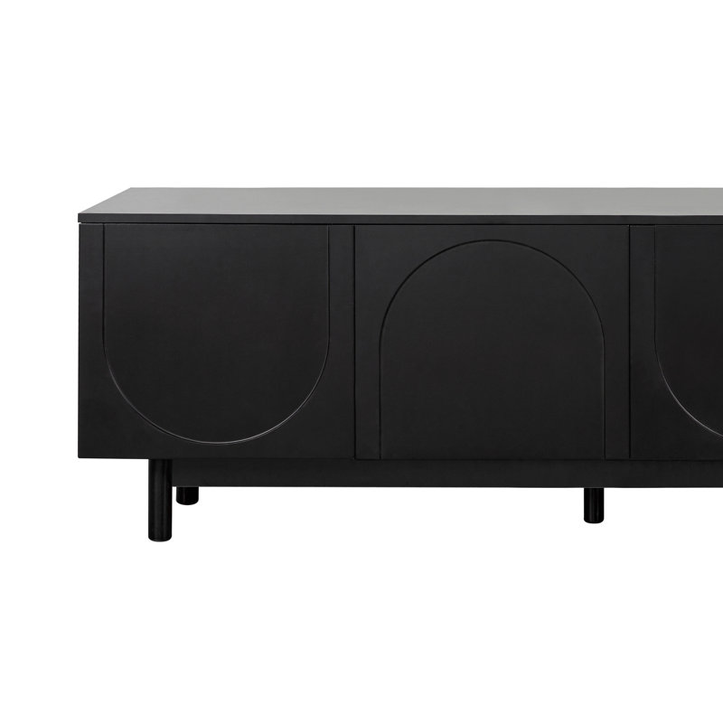 Meuble télé pour téléviseur de 78 po ou moins, Noir, noir, noir, noir