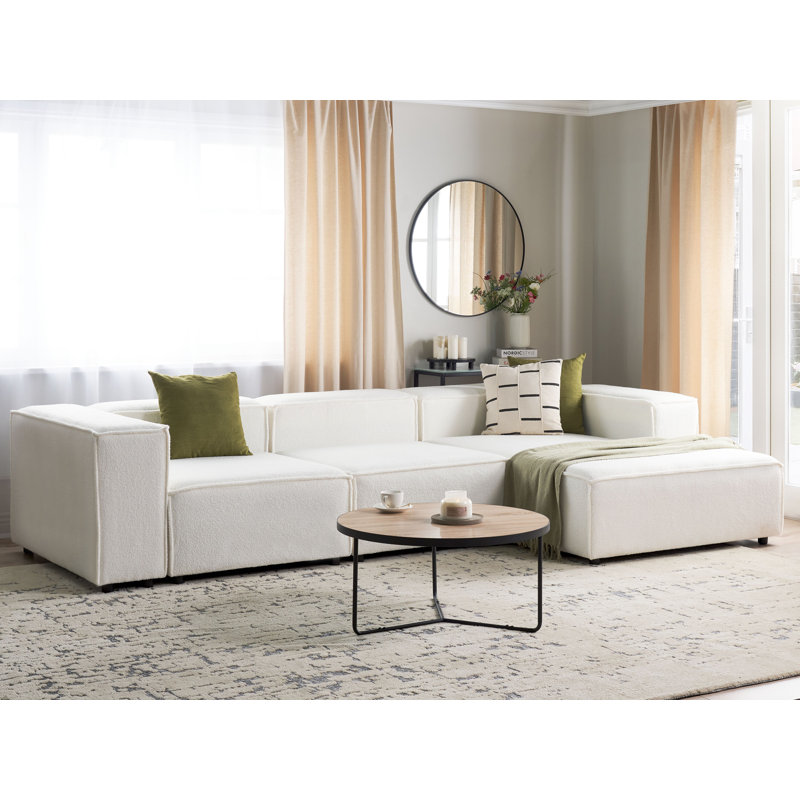 APRICA 3 Seater Boucle Sofa & Chaise, Right Hand Facing, 68" H x 326" W x 269" D