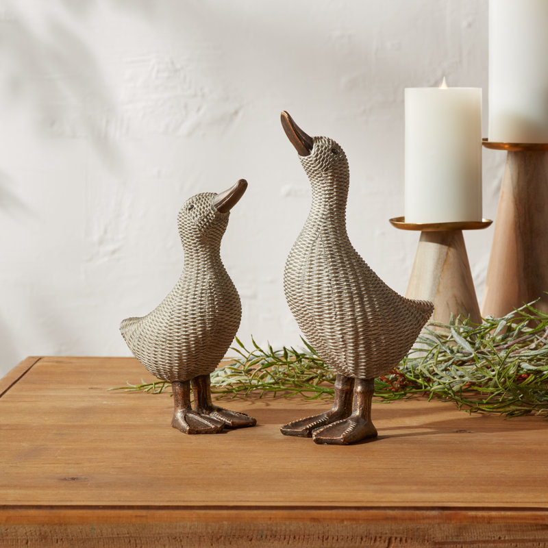 Wicker Duck Figurine (Set of 4)