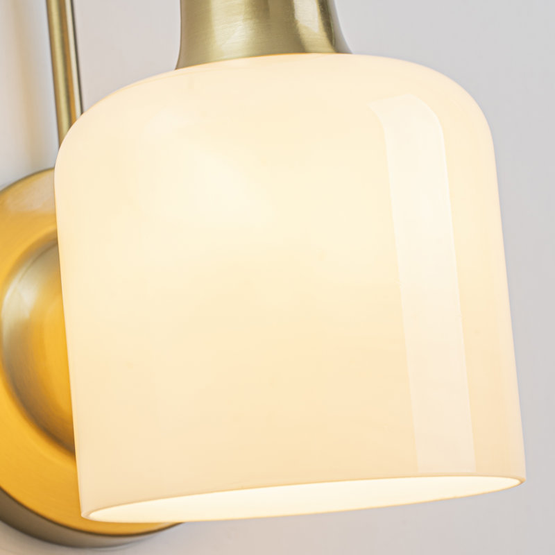 Armed Wall Sconce with Cream Glass Shade
